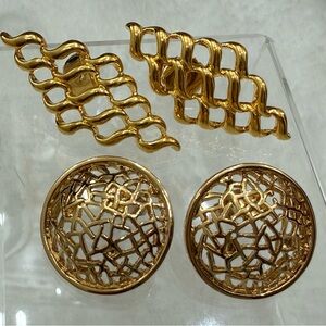 Vintage Avon Gold Tone Pierced Earrings Lot